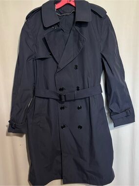 Defense Logistics Agency Classic Men's size 42R Navy Trench Coat with Belt